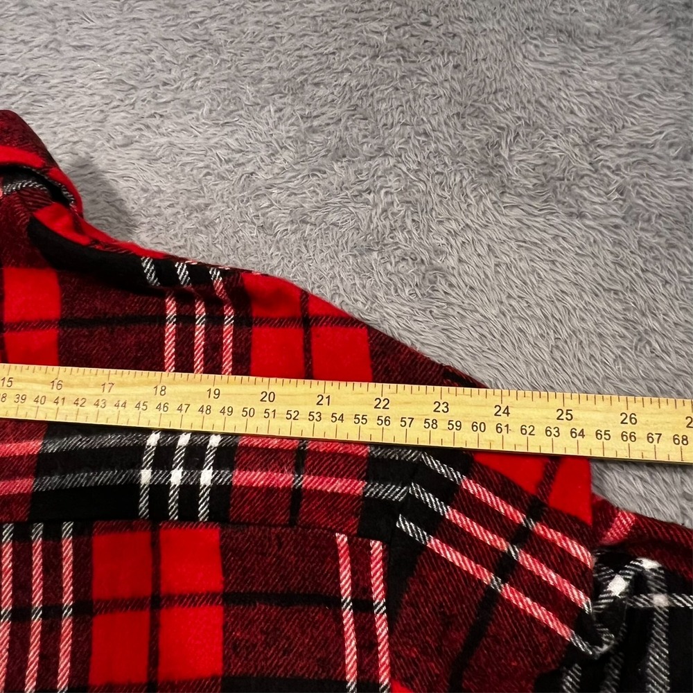 BTFBM Flannel Red Black Button Up Long Sleeve Plaid Check Women's M‎ NWT - Picture 10 of 14